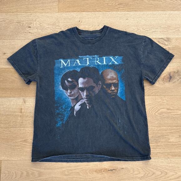 American Thrift x The Matrix - Heavyweight Vintage Look Matrix Tee in Faded Gray - Picture 1 of 4
